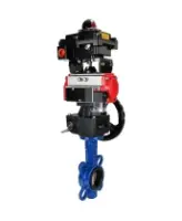 Затвор дисковый поворотный DN.ru WBV1432E-2W-Fb-H Ду150 Ру16, корпус - чугун GGG50, диск - нержавеющая сталь 316L, уплотнение - EPDM, с пневмоприводом PA-DA-105, пневмораспределителем 4M310-08 AC220V, БКВ APL-410N EX, ручным дублером MON3-700-T38-ISO