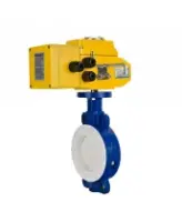 Затвор дисковый поворотный DN.ru WBV3434Pf-2W-Fb-H Ду80 Ру16 корпус - углеродистая сталь WCB, диск - углеродистая сталь WCB, футерованный PTFE, уплотнение - PTFE, с электроприводом DN.ru QT-N-010EM-A1-220VAC-У1-DAR