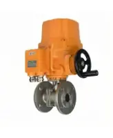 Кран шаровой DN.ru BV3232P(2pc)-FP-F-ISO-H Ду50 Ру16 полнопроходной фланцевый, корпус - нержавеющая сталь 316, уплотнение - PTFE, с электроприводом DN.ru QT-EX-010EM-O2-24VDC-У1