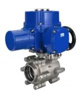 Кран шаровой DN.ru BV3232P(3pc)-FP-SW-ISO-H Ду100 Ру63 полнопроходной, корпус - нержавеющая сталь SS316, под приварку, с 1/4-оборотным электроприводом QT-N-020M-O2-220VAC-У1 с моментной муфтой и штурвалом