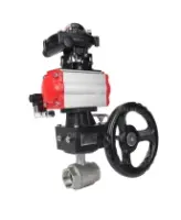 Кран шаровой DN.ru BV3232P(2pc)-FP-T-ISO-H Ду80 Ру40 полнопроходной, внутренняя резьба, нержавеющая сталь 316, уплотнение - PTFE, с пневмоприводом PA-DA-083, пневмораспределителем 4M310-08 DC24V, БКВ APL-210N, ручным дублером MON2-450-T28-ISO