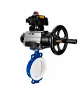 Затвор дисковый поворотный DN.ru WBV3434Pf-2W-Fb-R Ду200 Ру16, корпус - углеродистая сталь WCB, диск - углеродистая сталь WCB, футерованный PTFE, уплотнение - PTFE, с пневмоприводом PA-DA-105-1, пневмораспределителем 4M310-08 AC220V и БКВ APL-410N EX