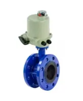 Затвор дисковый поворотный DN.ru WBV1331E-2W-F-H Ду200 Ру16 фланцевый, корпус - чугун GGG40, диск - нержавеющая сталь 304, уплотнение - EPDM, с четвертьоборотным электроприводом ГЗ-ОФ-400/14-M 220В