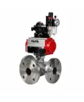 Кран шаровой DN.ru BV3232P(2pc)-FP-3WL-F-ISO-H Ду20 Ру16 HYMT, трехходовой L-тип, полнопроходной, фланцевый, корпус - нержавеющая сталь SS316, с пневмоприводом PA-DA-052, пневмораспределителем 4M310-08 24В NAMUR, БКВ APL-210N и БПВ AFC2000