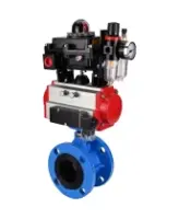 Затвор дисковый поворотный DN.ru WBV1313E-2W-F-H Ду100 Ру16 фланцевый, корпус - чугун GGG40, диск - чугун GGG40, EPDM, с пневмоприводом DN.ru PA-DA-105, пневмораспределителем DN.ru 4M310-08 AC220V, БКВ DN.ru APL-410N EX и БПВ DN.ru AFC2000