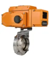 Затвор дисковый поворотный DN.ru WBV3131E-2W-W-H Ду50 Ру10 под приварку, корпус - пищевая нержавеющая сталь 304, уплотнение - EPDM, с электроприводом QT-N-005EM-A1-220VAC-У1 c датчиком обратной связи и входным управляющим сигналом 4-20мА HARK