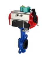 Затвор дисковый поворотный DN.ru WBV1132N-2W-Fb-H Ду125 Ру16 корпус - чугун GG25, диск - нержавеющая сталь 316L, уплотнение - NBR, с пневмоприводом PA-DA-105, пневмораспределителем 4M310-08 AC220V и магнитным переключателем ALS200D