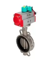 Затвор дисковый поворотный DN.ru WBV3232E-2W-Fb-H Ду65 Ру16 корпус - нержавеющая сталь 316L, диск - нержавеющая сталь 316L, уплотнение - EPDM, с пневмоприводом PA-DA-083 и магнитным переключателем ALS200D