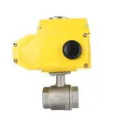 Кран шаровой DN.ru BV3232P(2pc)-FP-T-ISO-H Ду40 Ру63 полнопроходной двухходовой, нержавеющая сталь 316, внутренняя резьба, уплотнение - PTFE, с электроприводом четвертьоборотным QT-N-005EM-O1-24VDC-У1