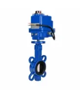 Затвор дисковый поворотный DN.ru WBV1413E-2W-Fb-H Ду40 Ру16, корпус - чугун GGG50, диск - чугун GGG40, уплотнение - EPDM, с электроприводом QT-N-003EM-O1-12VDC-У1 blue 12В
