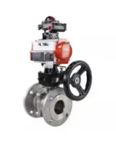 Кран шаровой DN.ru BV3232P(2pc)-FP-F-ISO-H Ду125 Ру16, 24х24, фланцевый, полнопроходной, нержавеющая сталь SS316, уплотнение - PTFE, с пневмоприводом PA-DA-140, пневмораспределителем 4M310-08 AC220V, БКВ APL-410N EX, ручным дублером MON4-1200-T54-ISO