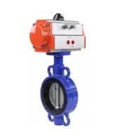 Затвор дисковый поворотный DN.ru WBV1132N-2W-Fb-H Ду125 Ру16, корпус - чугун GG25, диск - нержавеющая сталь 316L, уплотнение - NBR, с пневмоприводом DN.ru PA-DA-105 двойного действия