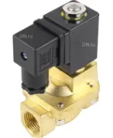 Клапан электромагнитный DN.ru VS400-NT-NC-24VDC 1/2″ Ду15 Ру16, соленоидный двухходовой, корпус - латунь, уплотнение - NBR, резьбовой, нормально-закрытый, пилотный, катушка - 24В