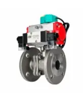 Кран шаровой DN.ru BV3232P(2pc)-FP-F-ISO-H Ду100 Ру16 полнопроходной фланцевый, корпус - нержавеющая сталь SS316, уплотнение - PTFE, с пневмоприводом PA-DA-105, пневмораспределителем 4M320-08 AC220V и магнитным переключателем ALS200D