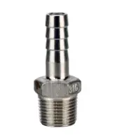 Штуцер елочка DN.ru BF32-T-1/2-13 1/2″х13мм Ду15 Ру16 шланговый, корпус - нержавеющая сталь AISI 316 (CF8M), присоединение - наружная резьба/штуцер