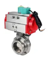 Затвор дисковый поворотный кламповый DN.ru WBV3131S-2W-C-H Ду50 Ру10 корпус - пищевая нержавеющая сталь 304, уплотнение - Silicon, с пневмоприводом PA-DA-052 и магнитным переключателем ALS200D