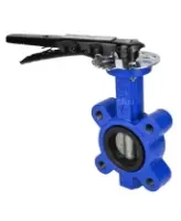 Затвор дисковый поворотный DN.ru WBV1631E-2W-Fb-H Ду65 Ру16 LUG межфланцевый, корпус - чугун QT450, диск - нержавеющая сталь 304, уплотнение - EPDM, с рукояткой
