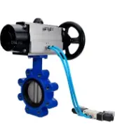 Затвор дисковый поворотный DN.ru WBV1631N-2W-Fb-H Ду150 Ру16 LUG, корпус - чугун QT450, диск - нержавеющая сталь 304, уплотнение - NBR, с пневмоприводом PA-DA-105-1 и пневмораспределителем 4M320-08 AC220V