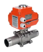 Кран шаровой DN.ru BV3232P(3pc)-FP-W-ISO-H LONG Ду32 Ру40 полнопроходной, под приварку, корпус - нержавеющая сталь SS316, уплотнение - PTFE, с 1/4-оборотным электроприводом QT-N-003EM-O1-24VDC-У1 24В HARK