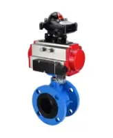 Затвор дисковый поворотный DN.ru WBV1313E-2W-F-H Ду100 Ру16 фланцевый, корпус - чугун GGG40, диск - чугун GGG40, уплотнение - EPDM, с пневмоприводом DN.ru PA-DA-105, пневмораспределителем DN.ru 4M310-08 AC220V и БКВ DN.ru APL-210N