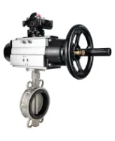Затвор дисковый поворотный DN.ru WBV3131N-2W-Fb-H Ду150 Ру16 межфланцевый, корпус - нержавеющая сталь 304, диск - нержавеющая сталь 304, уплотнение - NBR, с пневмоприводом PA-DA-105-1 и БКВ APL-210N
