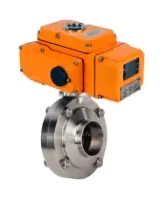 Затвор дисковый поворотный DN.ru WBV3131S-2W-W-H Ду80 Ру10 под приварку, корпус - пищевая нержавеющая сталь 304, уплотнение - Silicon, с электроприводом QT-N-005EM-B1-220VAC-У1 c датчиком обратной связи и входным управляющим сигналом 0-10В HARK