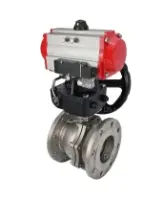 Кран шаровой DN.ru BV3232P(2pc)-FP-F-ISO-R Ду250 Ру16 полнопроходной двухходовой, нержавеющая сталь 316, фланцевый, уплотнение - PTFE, с пневмоприводом PA-DA-160 двойного действия, пневмораспределителем 4V320-08 AC220V и редуктором MON4-1200-T54-ISO