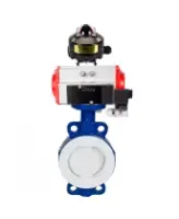 Затвор дисковый поворотный DN.ru WBV3434Pf-2W-Fb-R Ду250 Ру16 корпус - углеродистая сталь WCB, диск - углеродистая сталь WCB, футерованный PTFE, уплотнение - PTFE, с DN.ru PA-DA-130, 4M310-08 AC220V и APL-510N EX
