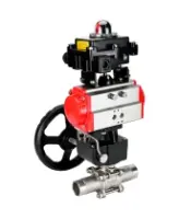 Кран шаровой DN.ru BV3232P(3pc)-FP-W-ISO-H LONG Ду65 Ру25 полнопроходной, корпус - нержавеющая сталь 316, уплотнение - PTFE, под приварку, с пневмоприводом DN.ru PA-DA-083, редуктором DN.ru MON2-450-T28-ISO и БКВ APL-410N EX