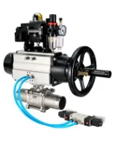Кран шаровой DN.ru BV3232P(3pc)-FP-W-ISO-H LONG Ду80 Ру25, полнопроходной, трехсоставной, нержавеющая сталь 316, уплотнение - PTFE, под приварку, с пневмоприводом PA-DA-105-1, с пневмораспределителем 4V320-08 AC220V, БКВ APL-410N Ex, БПВ AFC2000