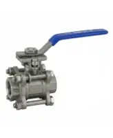 Кран шаровой DN.ru BV3232P(3pc)-FP-T-ISO-H 1 1/2″ Ду40 Ру40 полнопроходной, нержавеющая сталь AISI 316, резьбовой, с ISO фланцем и рукояткой