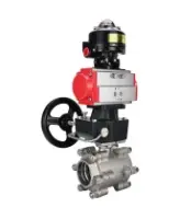 Кран шаровой DN.ru BV3232P(3pc)-FP-SW-ISO-H Ду65 Ру63 полнопроходной, корпус - нержавеющая сталь SS316, под приварку, с пневмоприводом PA-DA-105, БКВ APL-510N EX, ручным дублером MON2-450-T28-ISO
