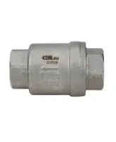Клапан обратный DN.ru VCS3232P-T 1/2″ Ду15 Ру16 резьбовой, пружинный, корпус - нержавеющая сталь 316, диск - нержавеющая сталь 316, уплотнение - PTFE