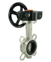 Затвор дисковый поворотный DN.ru 316L-316L-EPDM Ду100 Ру16 межфланцевый, корпус - нержавеющая сталь 316L, диск - нержавеющая сталь 316L, уплотнение - EPDM, с редуктором Pro-Gear X-21-W-200