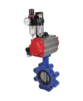 Затвор дисковый поворотный DN.ru WBV1631N-2W-Fb-H Ду150 Ру16 LUG корпус - чугун QT450, диск - нержавеющая сталь 304, уплотнение - NBR, с пневмоприводом DN.ru PA-DA-105, пневмораспределителем 4M310-08 DC24V и БПВ AFC2000