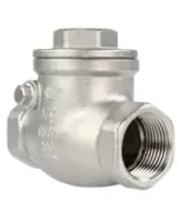 Клапан обратный DN.ru VC3232P-T 3/4″ Ду20 Ру16 муфтовый, поворотный, корпус - нержавеющая сталь, диск - нержавеющая сталь, уплотнение - PTFE