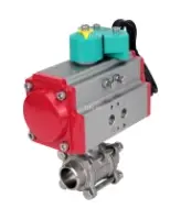 Кран шаровой DN.ru BV3232P(3pc)-FP-W-ISO-H Ду80 Ру25 полнопроходной, корпус - нержавеющая сталь 316, уплотнение - PTFE, под приварку, с пневмоприводом PA-DA-105 и магнитным переключателем ALS200D