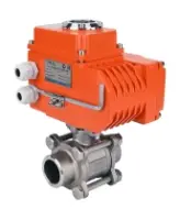 Кран шаровой DN.ru BV3232P(3pc)-FP-W-ISO-H WDVF Ду40 Ру40 полнопроходной, трехсоставной, корпус - нержавеющая сталь 316, уплотнение - PTFE, под приварку, с электроприводом DN.ru QT-N-005EM-O1-380VAC-У1 HARK