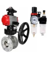 Кран шаровой DN.ru BV3232P(2pc)-FP-F-ISO-R Ду250 Ру16 полнопроходной, нерж. сталь 316, фланцевый, PTFE, с пневмоприводом PA-DA-160 двойного действия, пневмораспределителем 4V320-08 AC220V, БКВ APL-410N EX, редуктором MON4-1200-T54-ISO и БПВ AFC2000