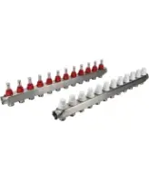 Коллекторная группа DN.ru GC1-31-12 1″ Ду25 Ру10 отводов — 12, в сборе с расходомерами и терморегулирующими клапанами, без переходников, корпус - нержавеющая сталь AISI 304