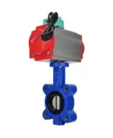 Затвор дисковый поворотный DN.ru WBV1631E-2W-Fb-H Ду65 Ру16 LUG межфланцевый, корпус - чугун QT450, диск - нержавеющая сталь AISI 304, уплотнение - EPDM, с пневмоприводом PA-SA-105 и магнитным переключателем ALS200D