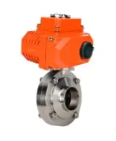 Затвор дисковый поворотный DN.ru WBV3131S-2W-W-H Ду80 Ру10 под приварку, корпус - пищевая нержавеющая сталь 304, уплотнение - Silicon, с электроприводом DN.ru QT-N-005EM-O1-380VAC-У1 380В HARK