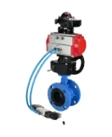 Затвор дисковый поворотный DN.ru WBV1313E-2W-F-H Ду100 Ру16 фланцевый, корпус - чугун GGG40, диск - чугун GGG40, EPDM, с пневмоприводом DN.ru PA-DA-105, пневмораспределителем DN.ru 4V320-08 AC220V, БКВ DN.ru APL-210N и дублером DN.ru MON1-250-T26-ISO