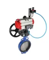 Затвор дисковый поворотный DN.ru WBV1413E-2W-Fb-H Ду300 Ру16, корпус - чугун GGG50, диск - чугун GGG40, EPDM, с пневмоприводом PA-DA-140 двойного действия, пневмораспределителем 4M310-08 AC220V, ручным дублером MON4-1200-T54-ISO, БПВ AFC2000