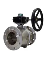 Кран шаровой DN.ru BV3232P(2pc)-FP-F-ISO-H Ду50 Ру16 полнопроходной фланцевый, корпус - нержавеющая сталь 316, уплотнение - PTFE, с редуктором HGB RQN1-180Z с визуальным указателем положения