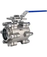 Кран шаровой DN.ru BV3232P(3pc)-FP-SW-ISO-H Ду100 Ру63 полнопроходной, под приварку, материал корпуса - нержавеющая сталь SS316, с ISO-фланцем и рукояткой