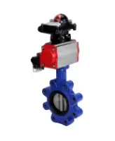 Затвор дисковый поворотный DN.ru WBV1631N-2W-Fb-H Ду150 Ру16 LUG корпус - чугун QT450, диск - нержавеющая сталь 304, уплотнение - NBR, с пневмоприводом DN.ru PA-SA-160, пневмораспределителем 4M310-08 AC220V и БКВ APL-210N