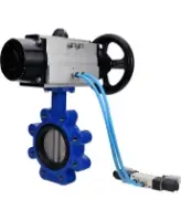 Затвор дисковый поворотный DN.ru WBV1631N-2W-Fb-H Ду150 Ру16 LUG корпус - чугун QT450, диск - нержавеющая сталь 304, уплотнение - NBR, с пневмоприводом PA-DA-105-1 и пневмораспределителем 4V320-08 AC220V