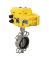 Затвор дисковый поворотный DN.ru WBV3131V-2W-Fb-H Ду80 Ру16, корпус - нержавеющая сталь 304, диск - нержавеющая сталь 304, уплотнение - VITON, с электроприводом DN.ru QT-N-005EM-B1-220VAC-У1 DAR (0-10В)