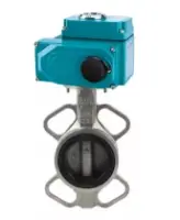 Затвор дисковый поворотный DN.ru WBV3232V-2W-Fb-H Ду250 Ру16, корпус -нержавеющая сталь 316L, диск - нержавеющая сталь 316L, уплотнение - VITON, с электроприводом DN.ru QT-N-040EM-O1-380VAC-У1 380В HARK